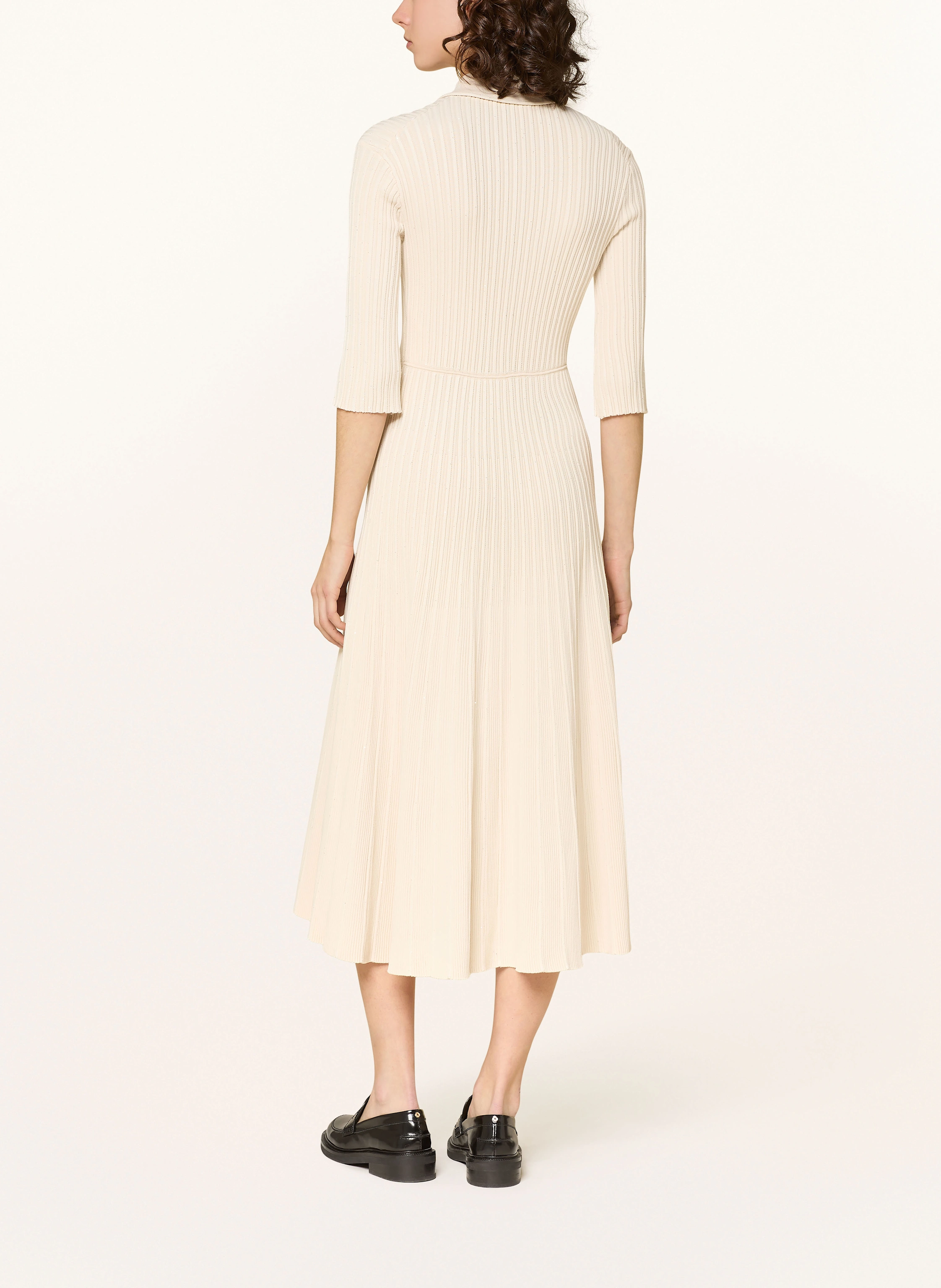 maje Strickkleid mit 3/4-Arm und Pailletten