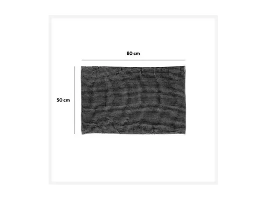 Tapis de Salle de bain Gris chenille 50 x 80 cm