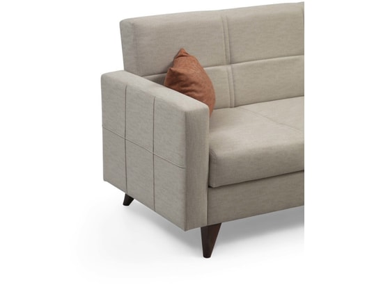CONCEPT1 - Canapé lit Polya 3 places beige 205 x 75 x h86