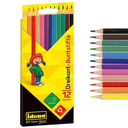 Idena Buntstifte dreikant, 12er Packung
