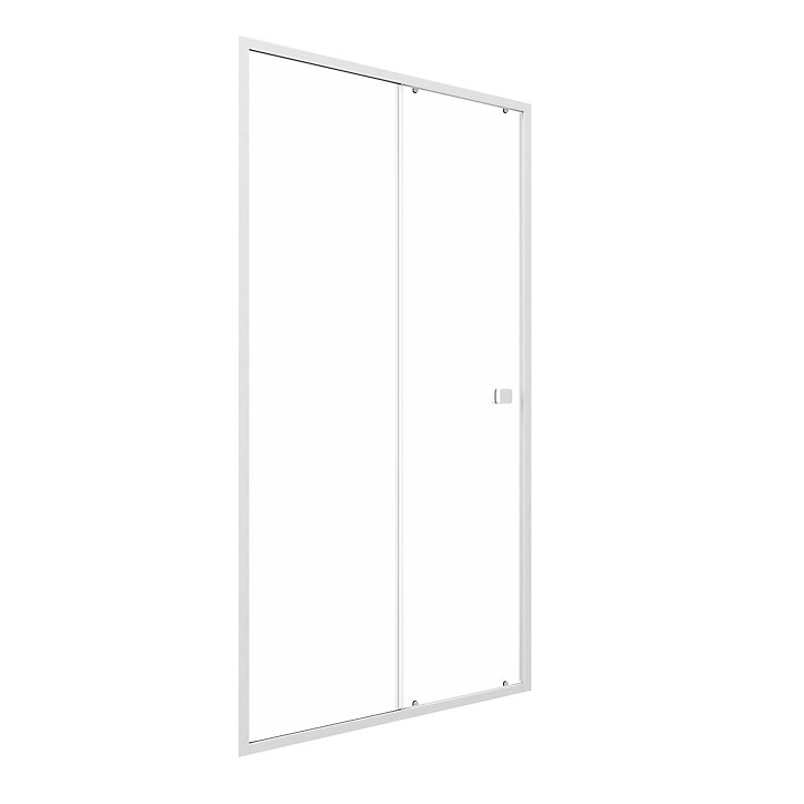 Porte de douche coulissante blanc Galedo Spot transparent 120cm