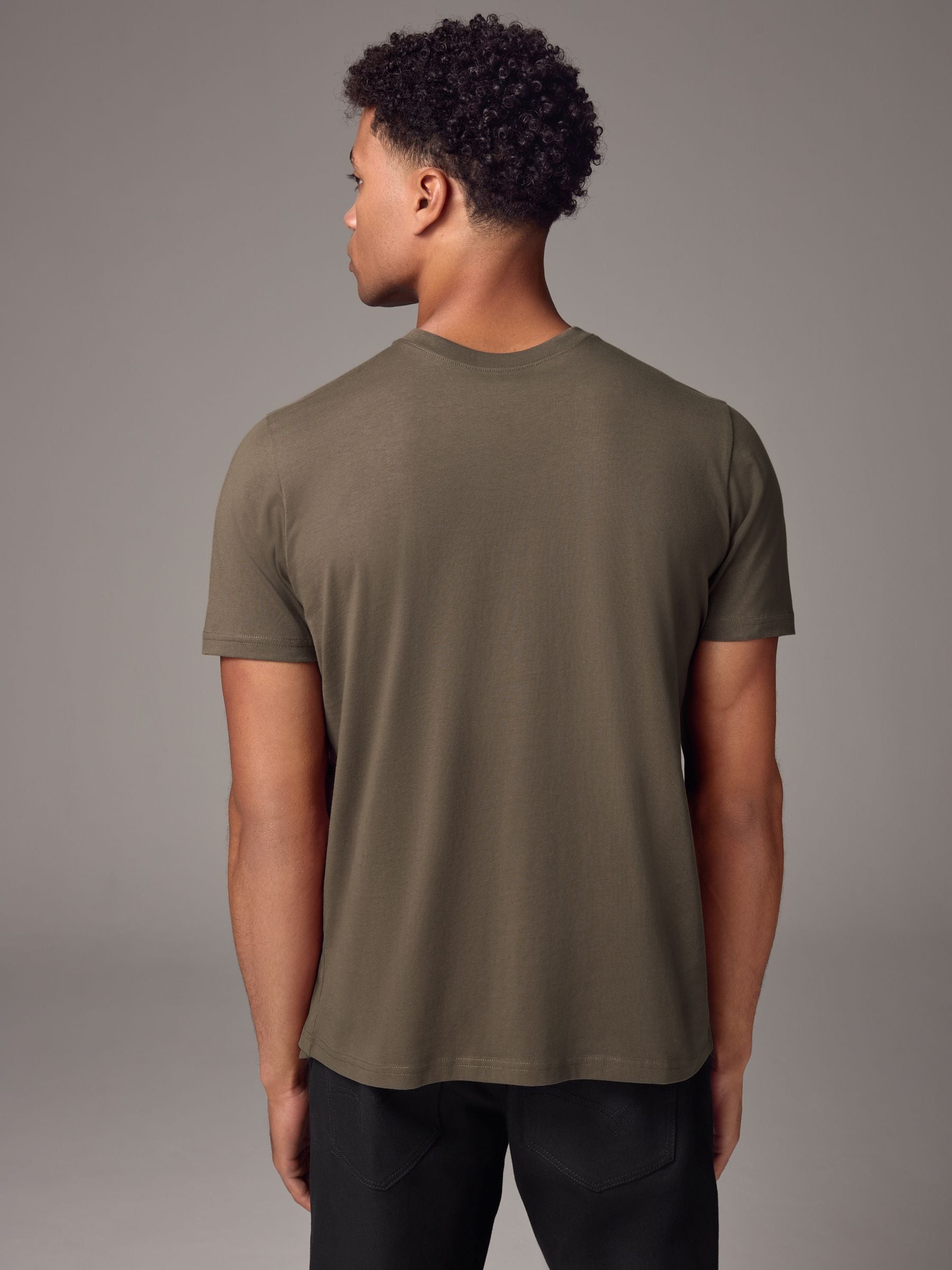 Naturel bruin - Normale Pasvorm - Essentieel katoenen T-shirt met ronde hals