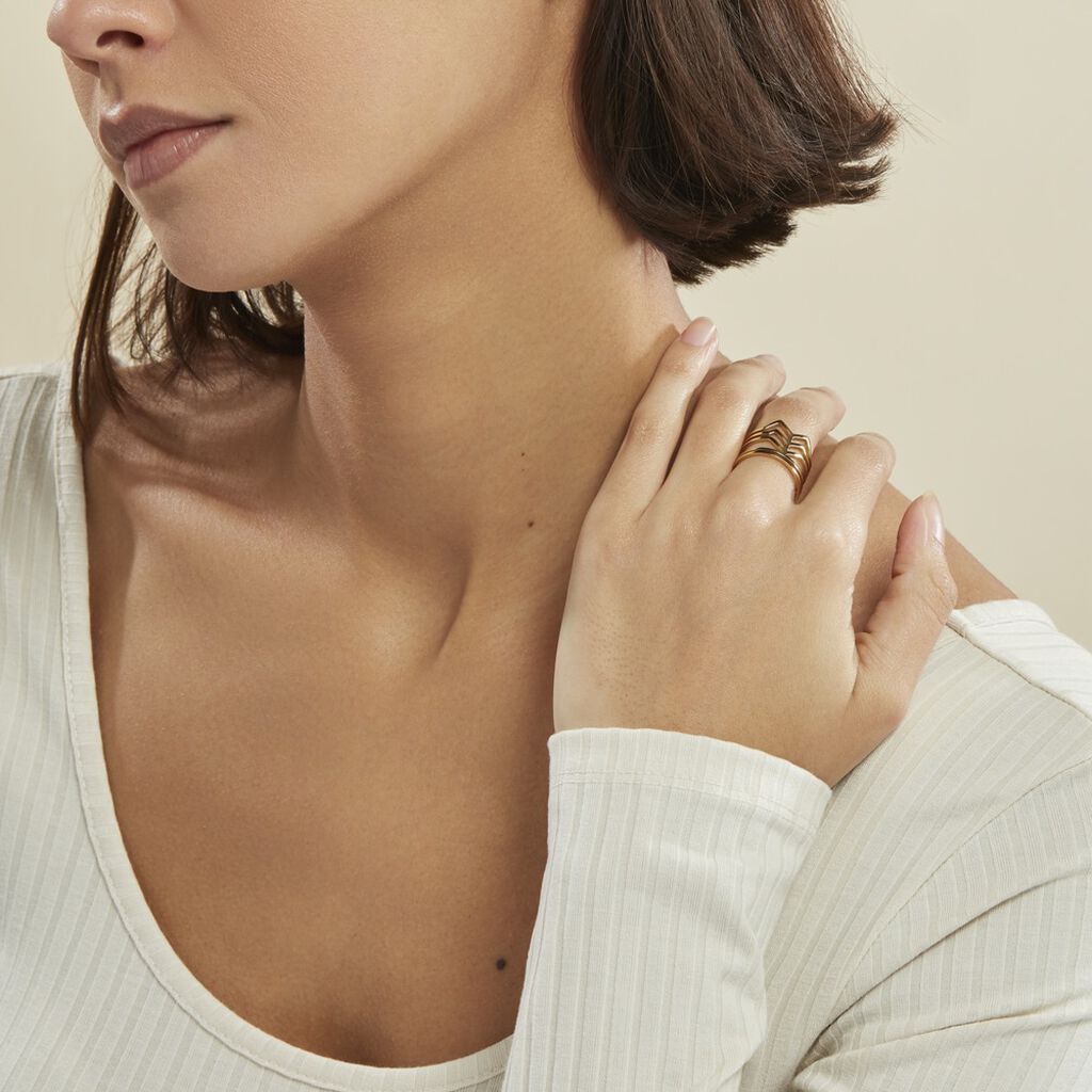 Bague Ajustable Adel Acier Doré