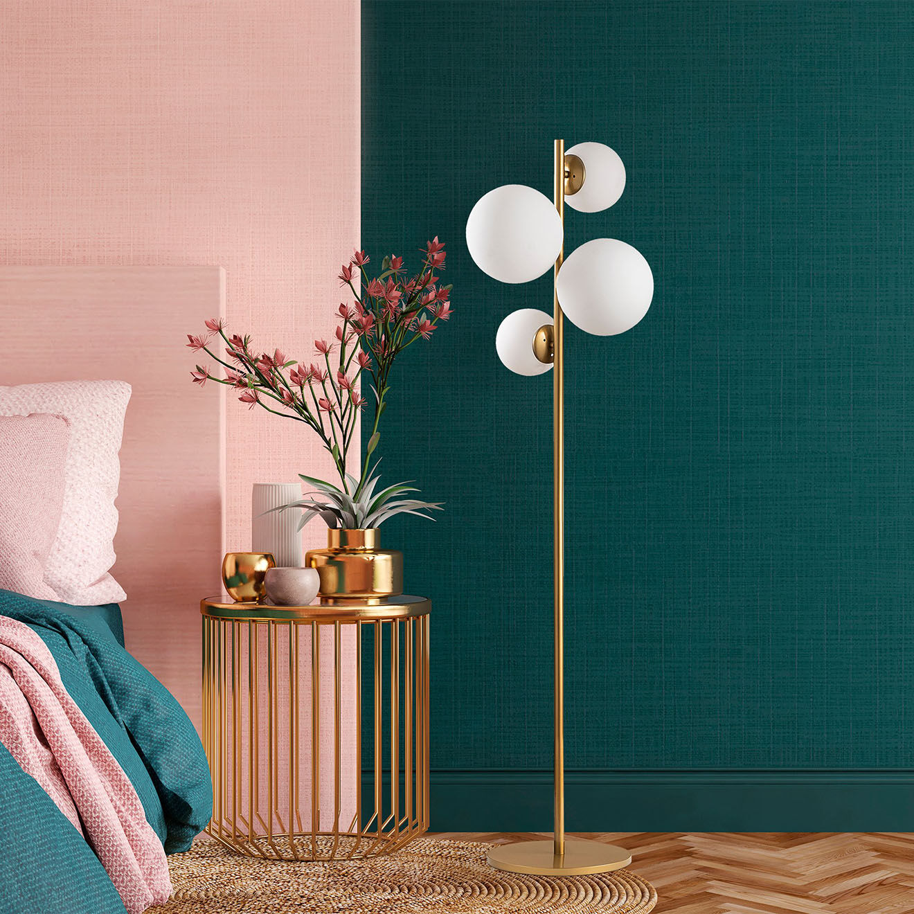 Sheen Lampadaire Fazli noir - 33x33x162 cm