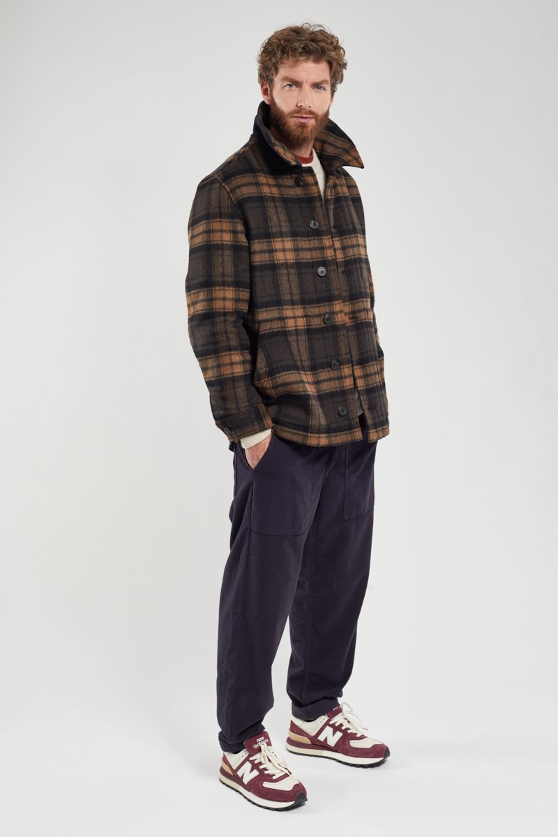 Veste pêcheur à carreaux - laine