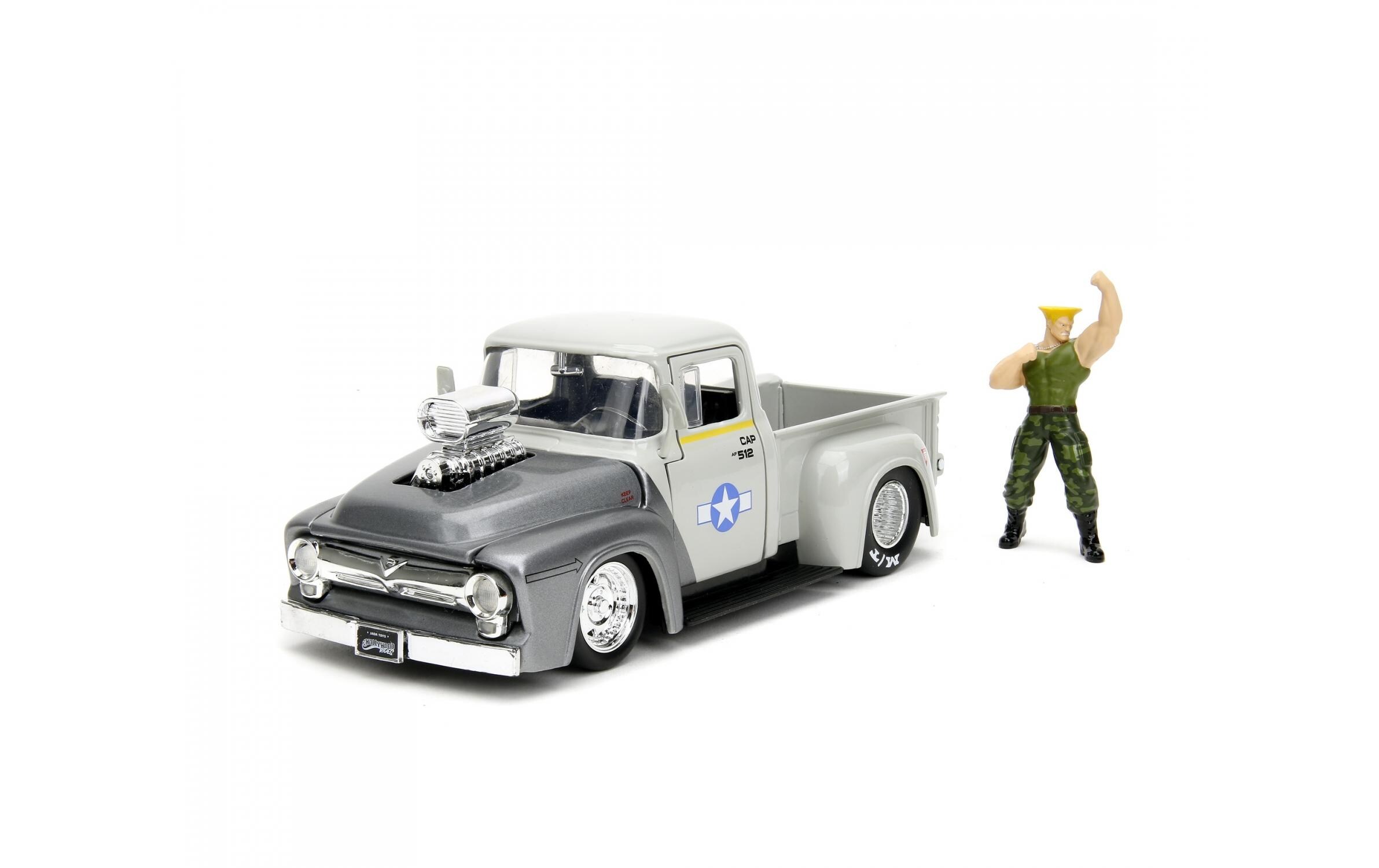 Ford Pickup 1956 Street Fighter 1:241956 Ford Pickup Modellauto mit Guile Figur