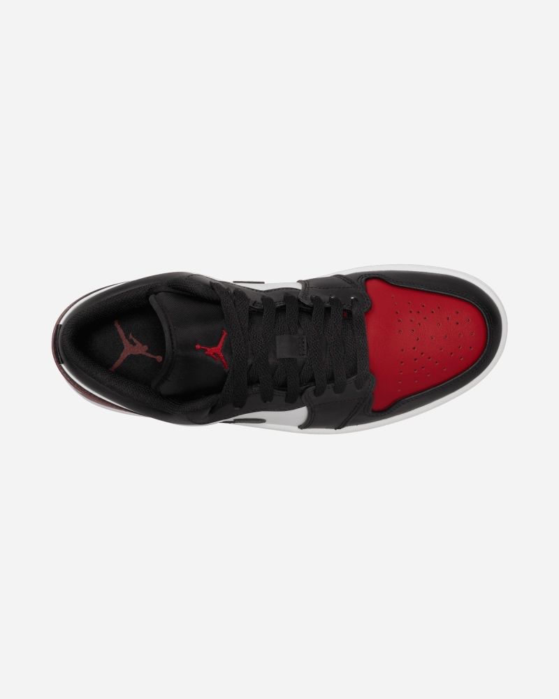 Chaussures Nike Air Jordan 1 Low Blanc/Noir/Rouge pour homme