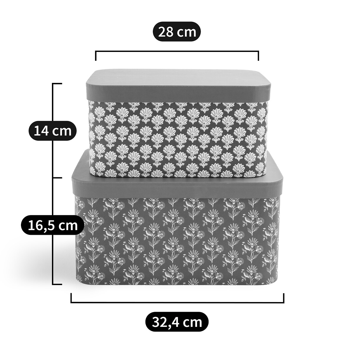LA REDOUTE INTERIEURS<br>Conjunto de 2 caixas de armazenamento de papelão, Nadesha