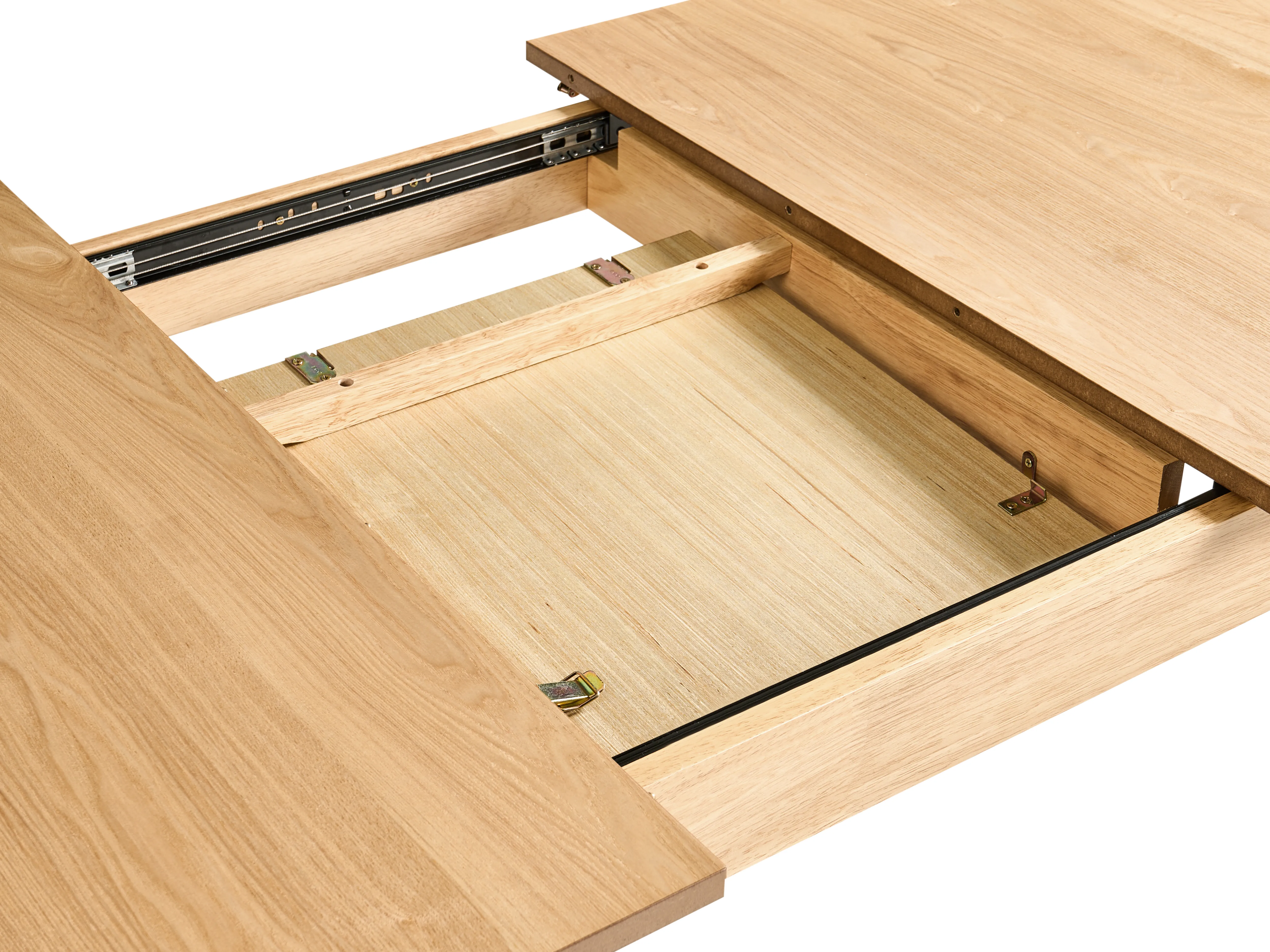 Eettafel uitschuifbaar DELMAS Licht essenhout 90 cm 160/200 cm