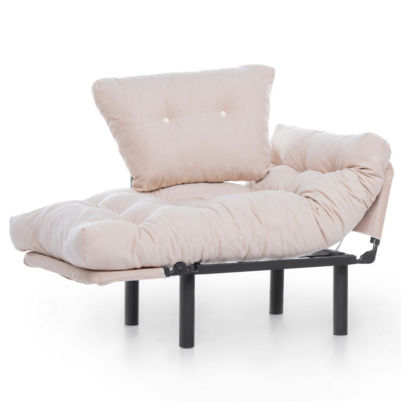 Wooden Art Fauteuil Nitta crème - 60x53x45 cm