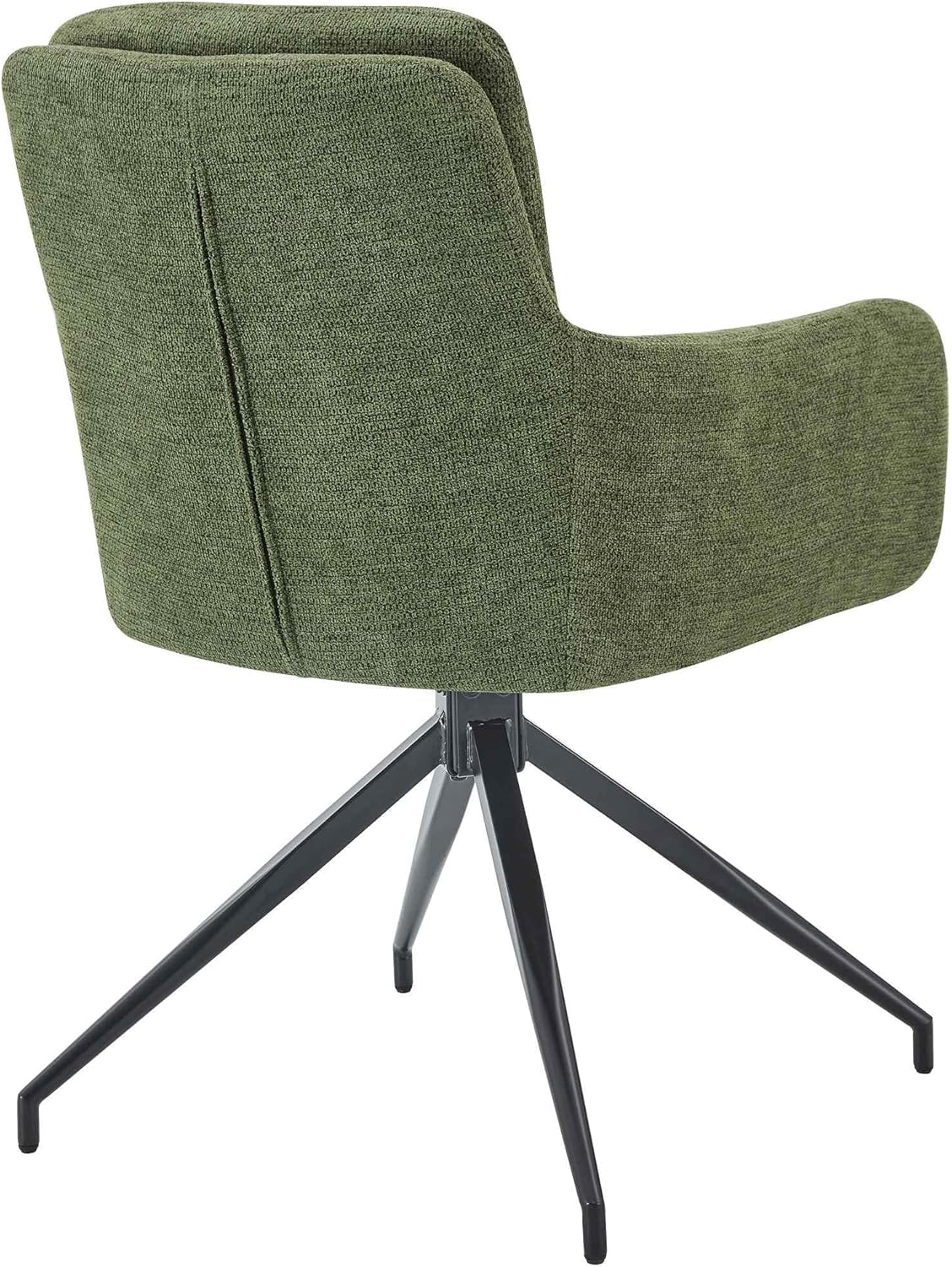 CLP Esszimmerstuhl drehbar Pickett Stoff, 180° schwenkbarer Sessel mit Armlehne und Rückenlehne, belastbar bis 150 kg, Farbe:grün