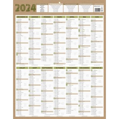 Calendrier bancaire Natura - 43 x 55 cm - Bouchut