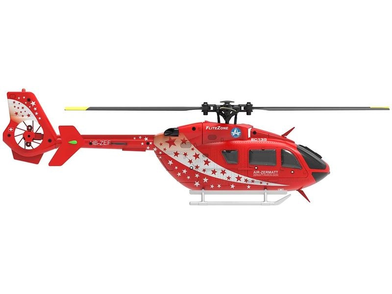 FliteZone Helikopter EC135 Air Zermatt 4-Kanal, 6G, RTF Kleiner Singlerotor EC135 Hubschrauber in Air Zermatt Lackierung mit 6G Gyro