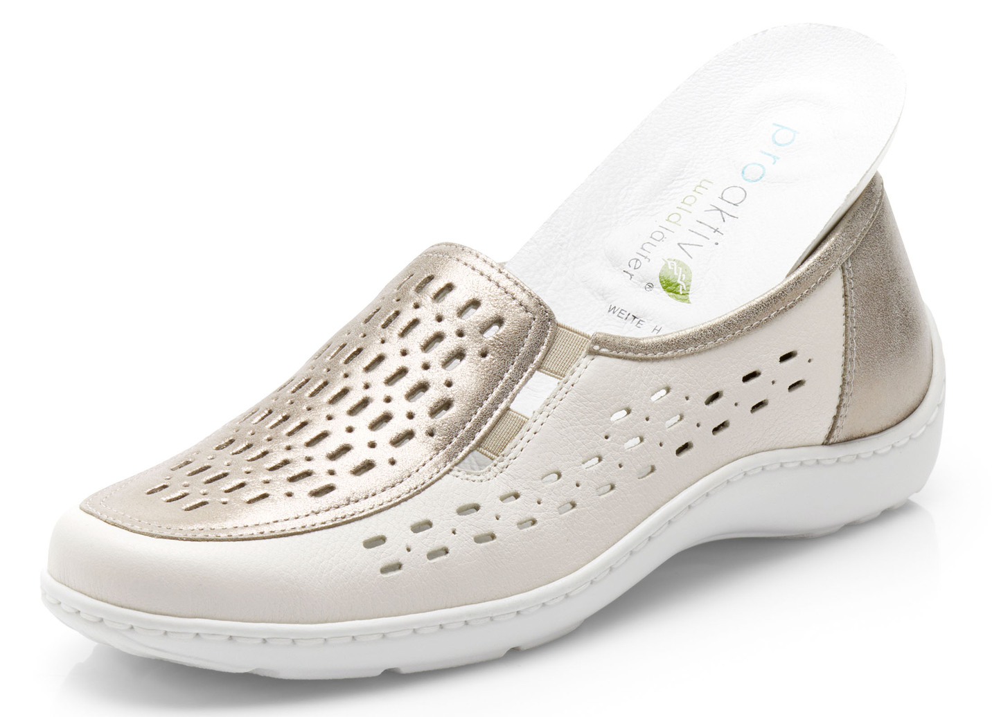 Waldläufer Slipper mit Leder-Massagefußbett