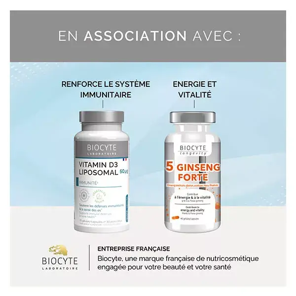 Biocyte Liposomal Ferro Energia e Imunidade Ferro Vitamina C Vitamina B12 30 Cápsulas