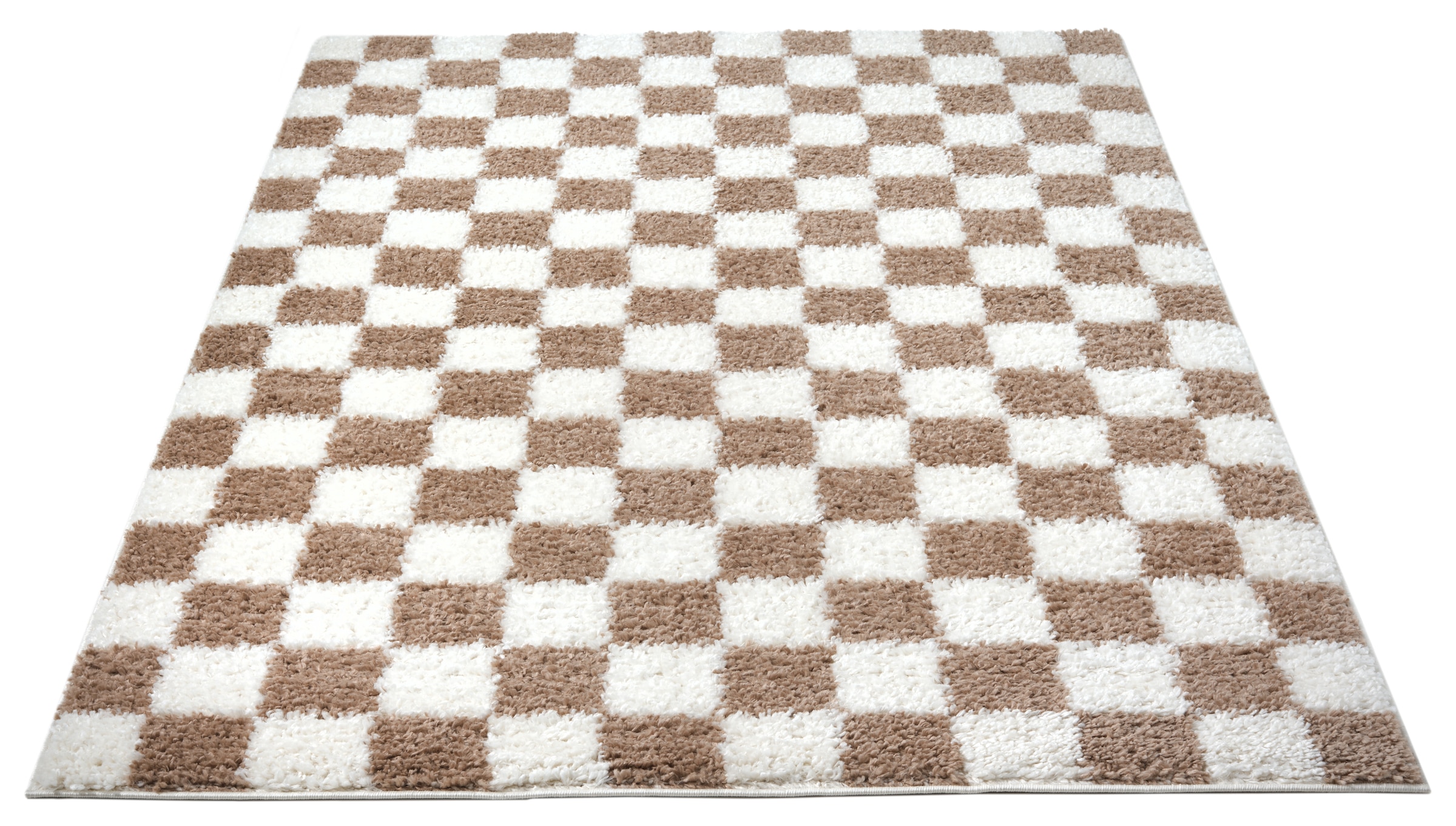 GOODproduct Hochflor-Teppich »Kiiki, Karo-Muster« rechteckig 30 mm Höhe Kariert, auffälliges Schachbrettmuster, Wohnzimmer, Schlafzimmer