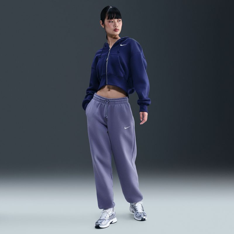 Nike - Phoenix Fleece - Joggingbroek - Paars - Oversized met Hoge Taille