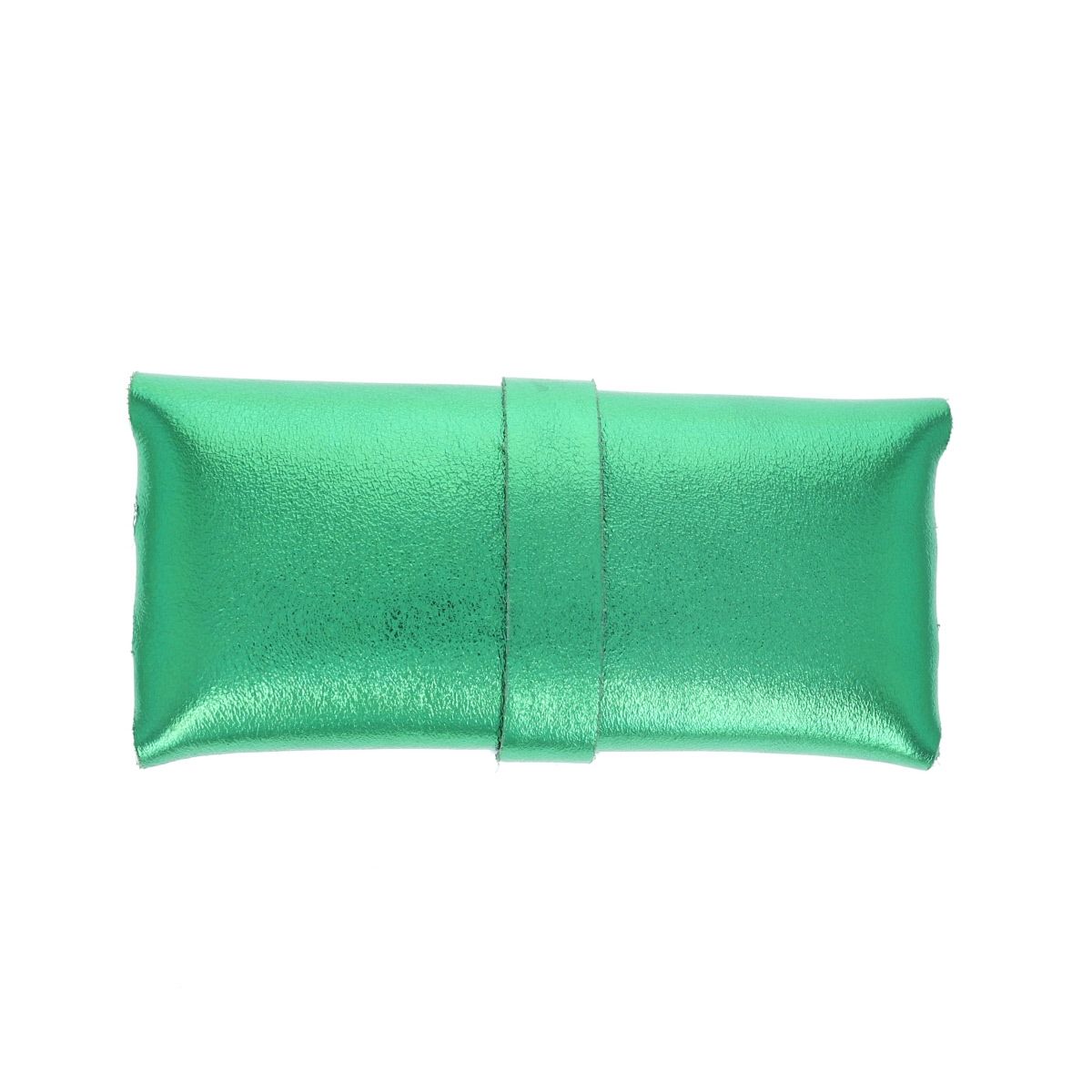 Etui à lunettes cuir vert émeraude  Maison Suzanne