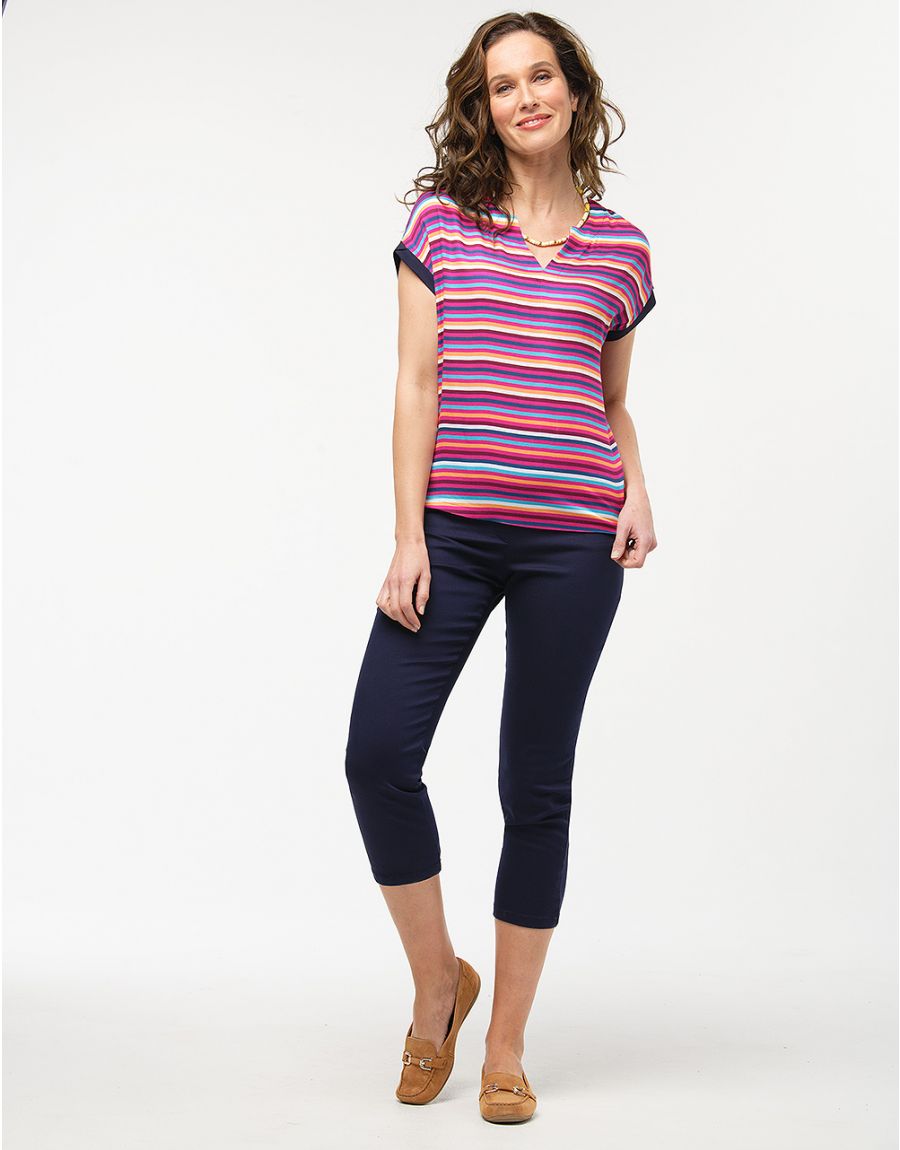 Blouse rayée fuchsia
