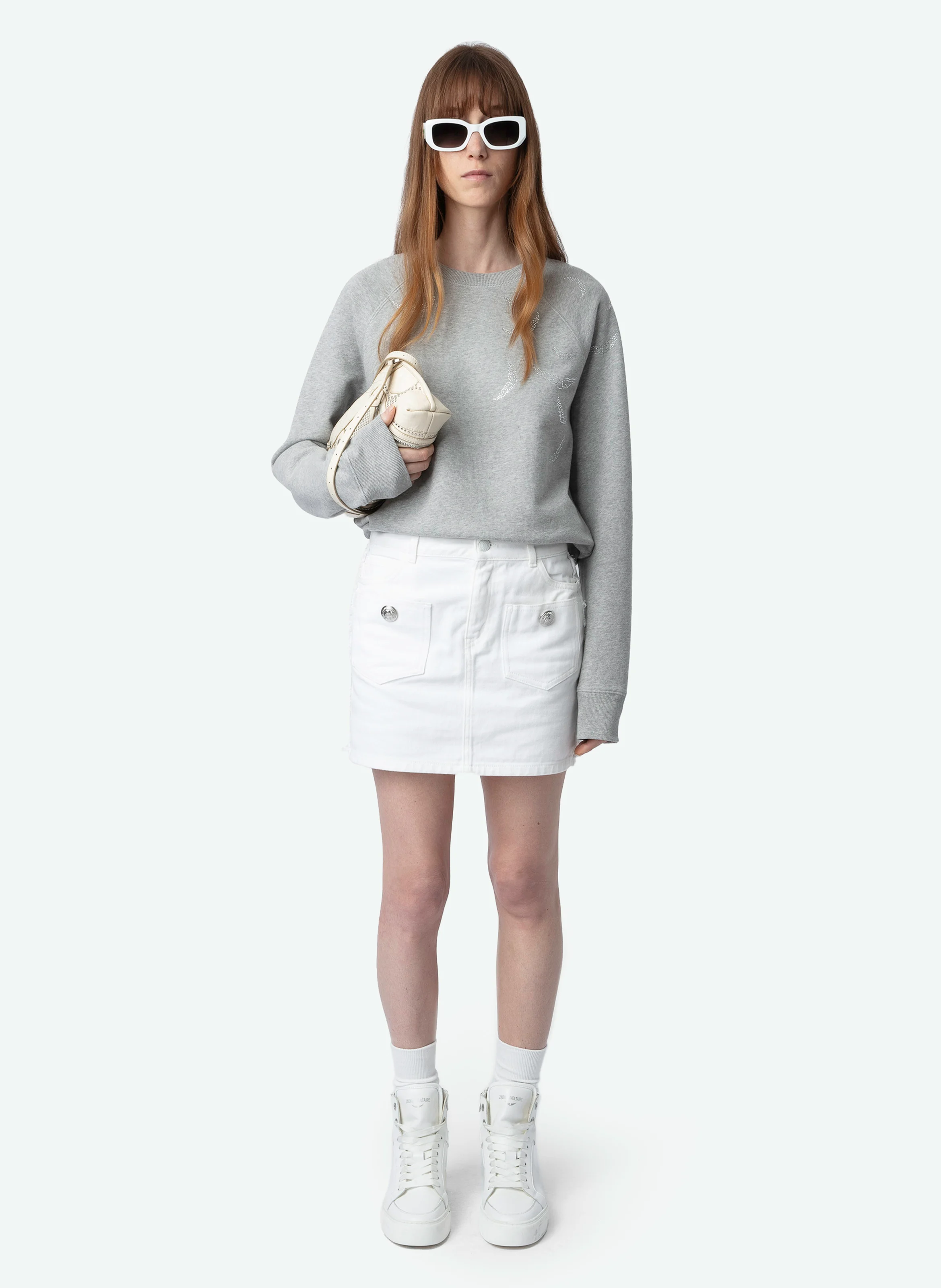 UPPER - Sweatshirt ample en coton bio | Gris