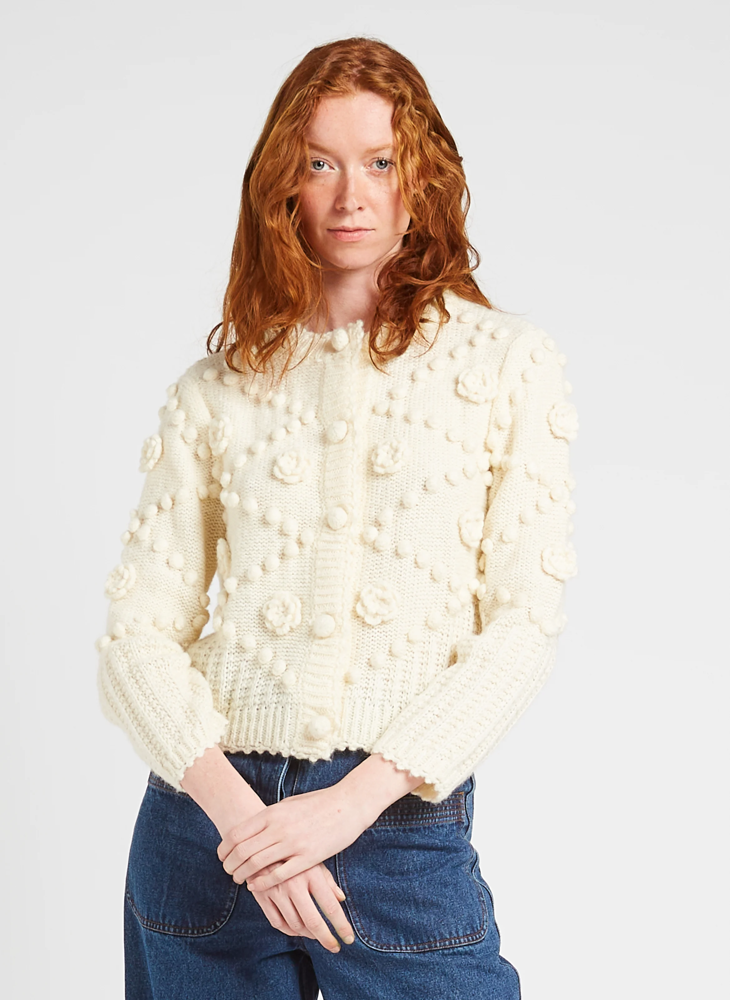 SANDY - Cardigan col rond | Beige
