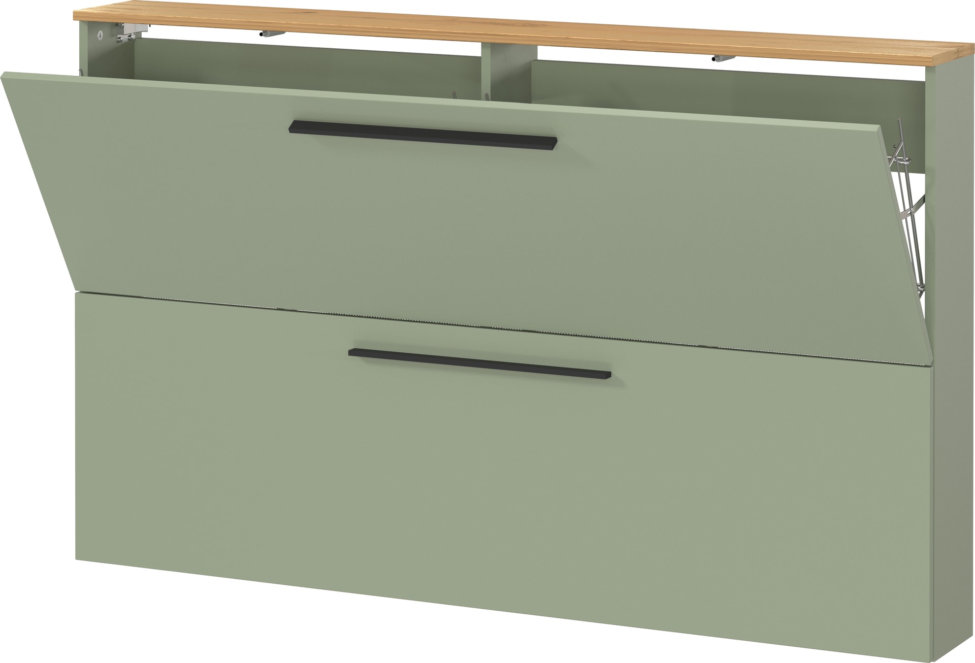 vito Schuhschrank LISSOME 140 x 85 cm Taupegrün/Navarra-Eiche-Dekor