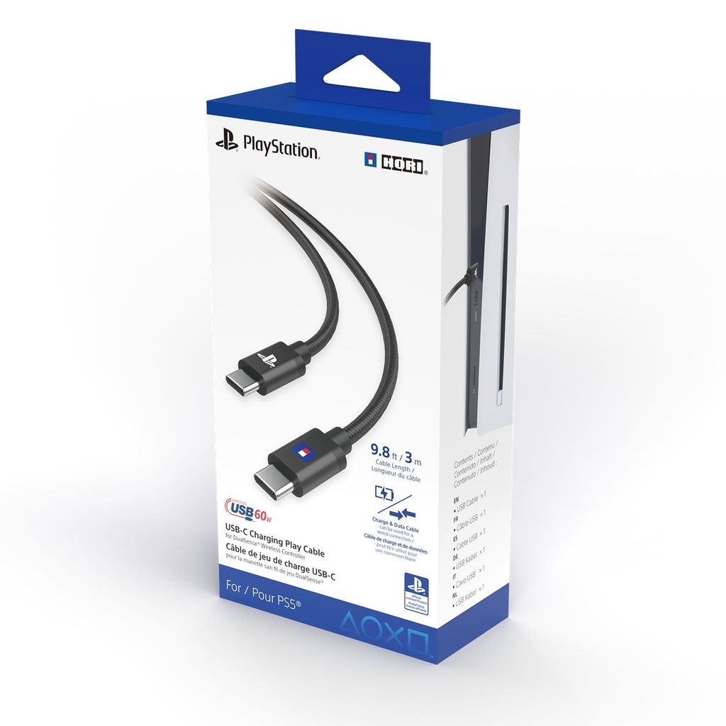 Hori USB-Kabel »USB-C Ladekabel Play für DualSense Controller (3m)« USB-C USB-C 300 cm Offiziell von Sony lizenziert