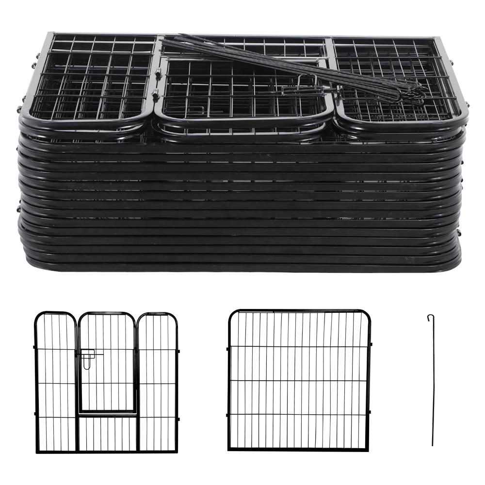 Yaheetech Freigehege Welpenlaufstall Welpenzaun Gehege Laufstall,Outdoor oder Indoor (16 Panele)