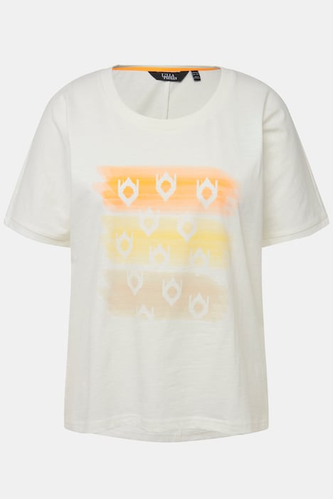 T-Shirt, Streifen, Oversized, Rundhals, Halbarm
