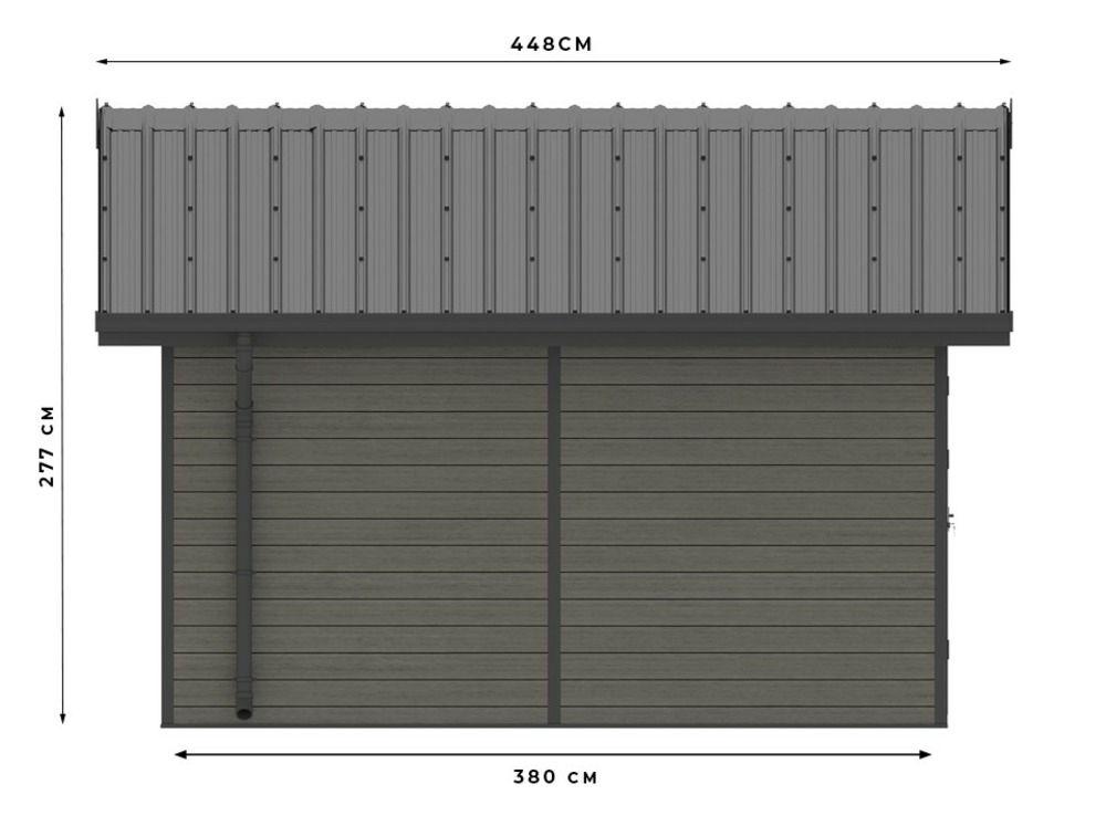 Abri de jardin composite braga - 20m2 gris - epaisseur des madriers : 28mm - cabane atelier / abri velo - menuiseries en aluminium