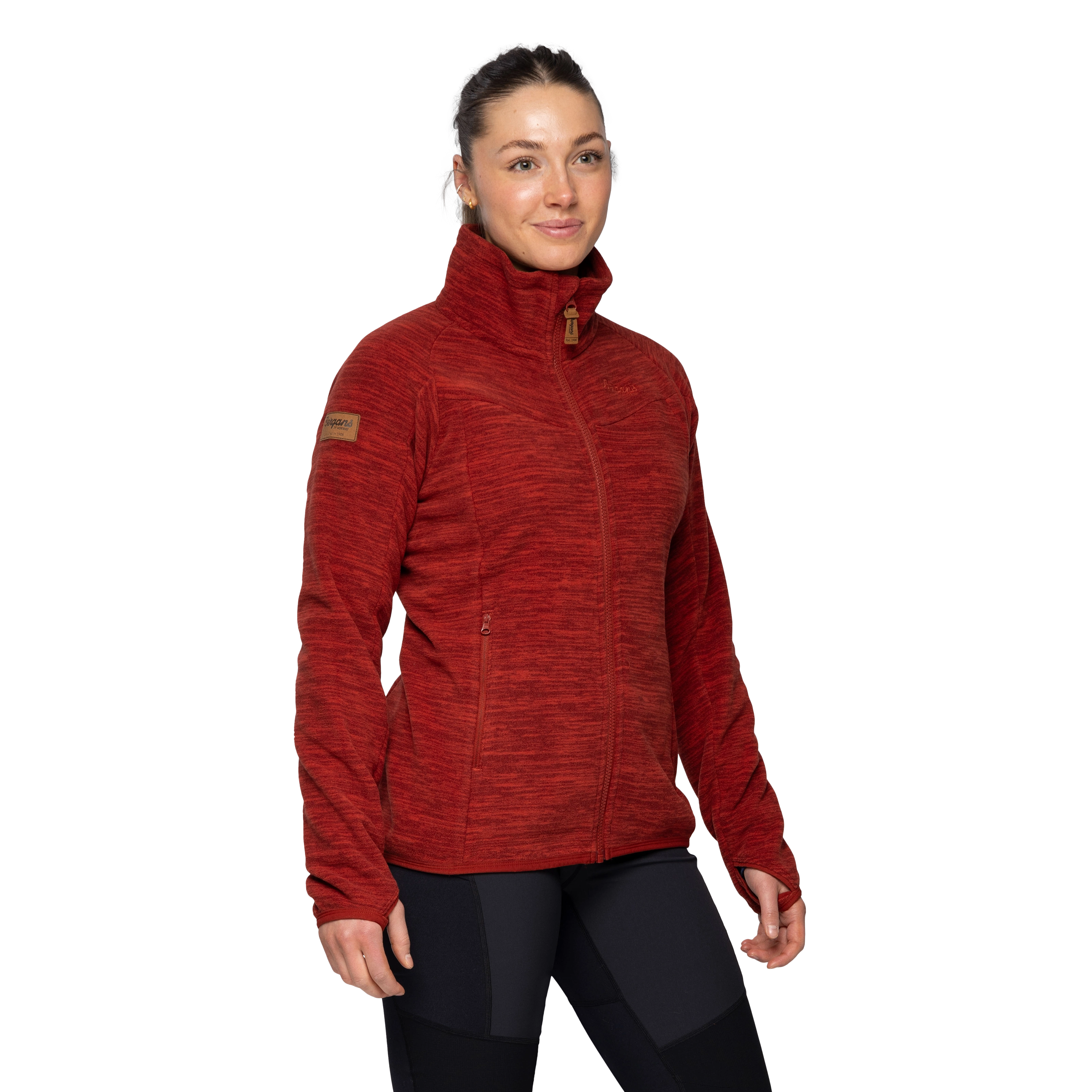 Hareid Fleece W Jacket NoHood Chianti Red