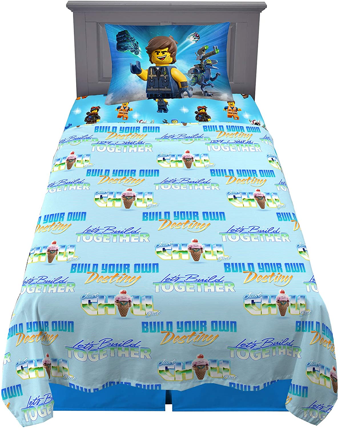 Twin Super Mario 3-Piece Bed Sheet Set.1 Flat Sheet 1 Fitted Sheet 1 Pillow Cases
