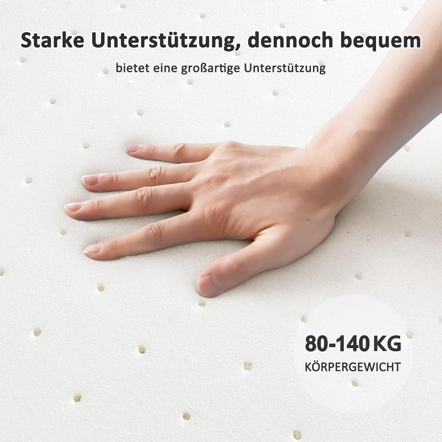 BedStory Topper 180x200 cm H4/H5, 7,5 cm Höhe Harter Schaumkern, atmungsaktiver 3D-Netz Bezug, bequemer Matratzentopper für Boxspringbett und unbequeme Betten Schlafsofa