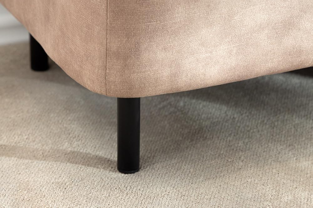 Riess Ambiente Extravagante Polsterbank EN Vogue - 120cm - beige - Samt mit Stauraum und schwarzen Metallbeinen