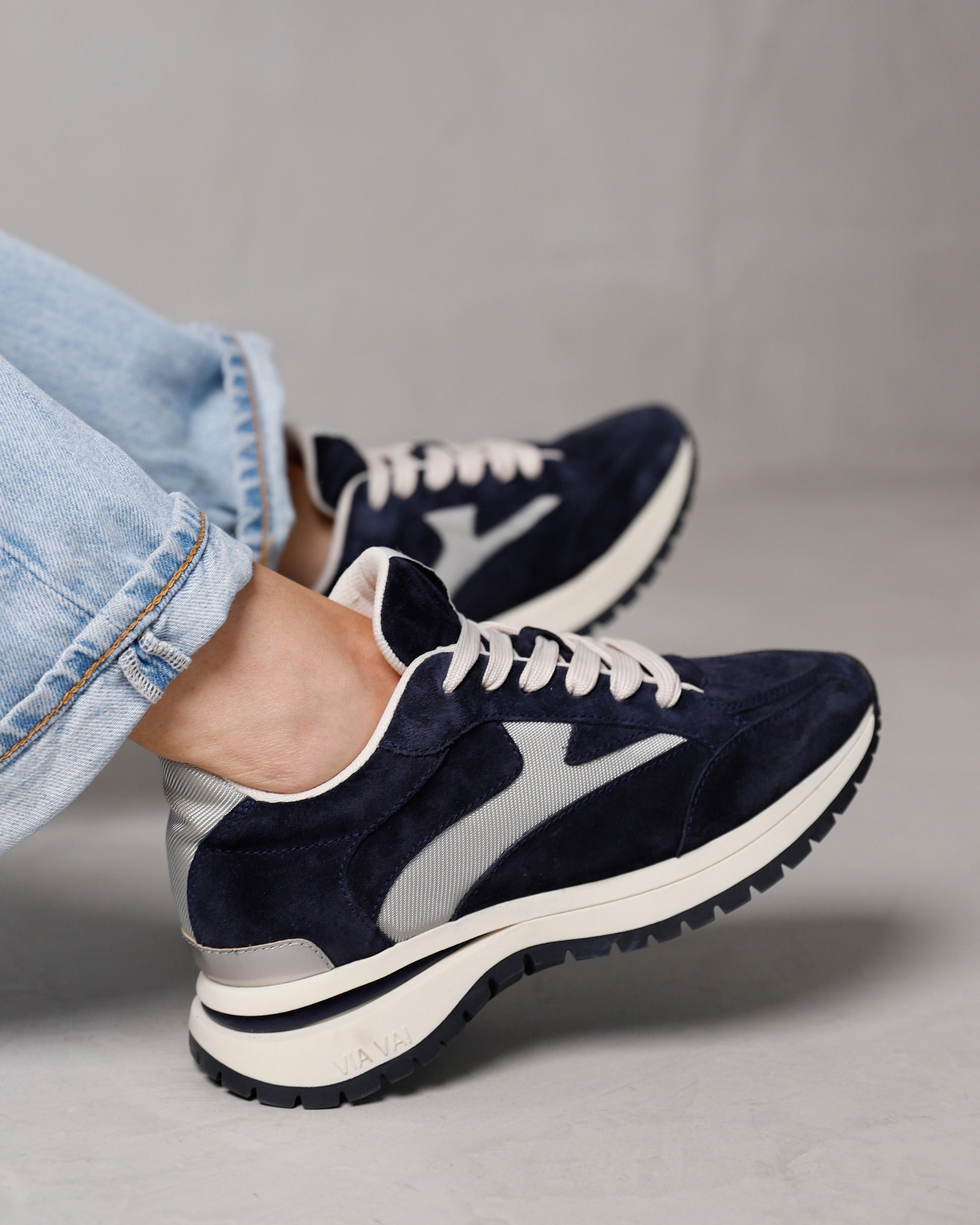 VIA VAI blauwe dames sneakers Usher Riggs