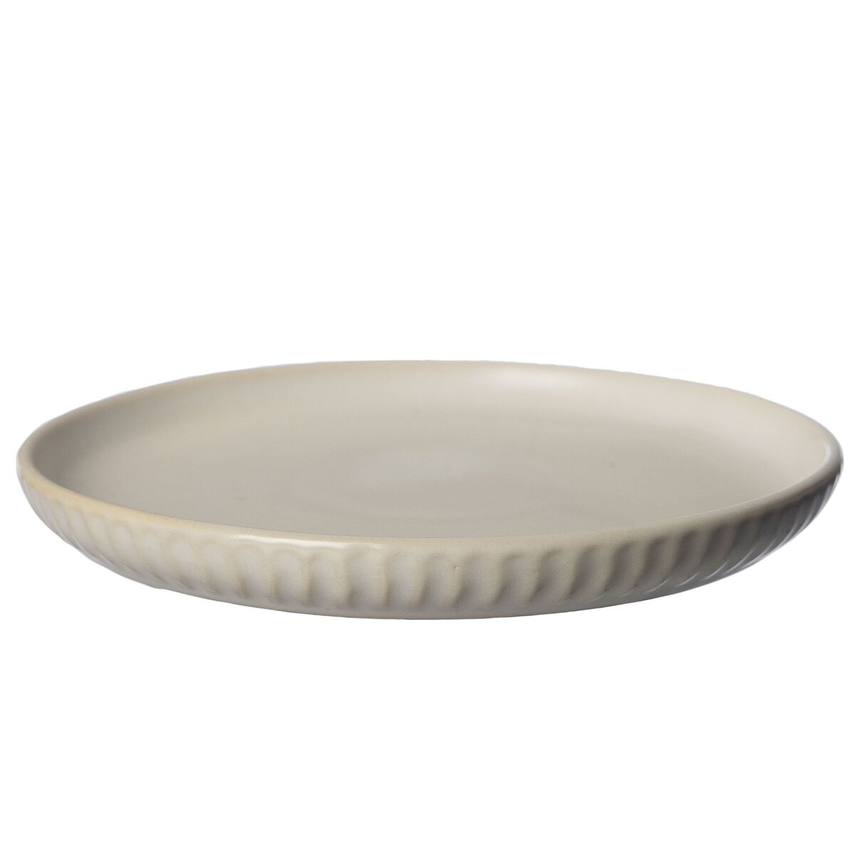 Asjett riflet 16 cm, naturhvit