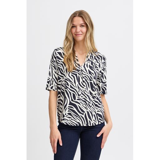 Fransa Flora T-shirt, Black Birch, XXL
