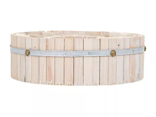Panier rond en bois gris 36x36x11h