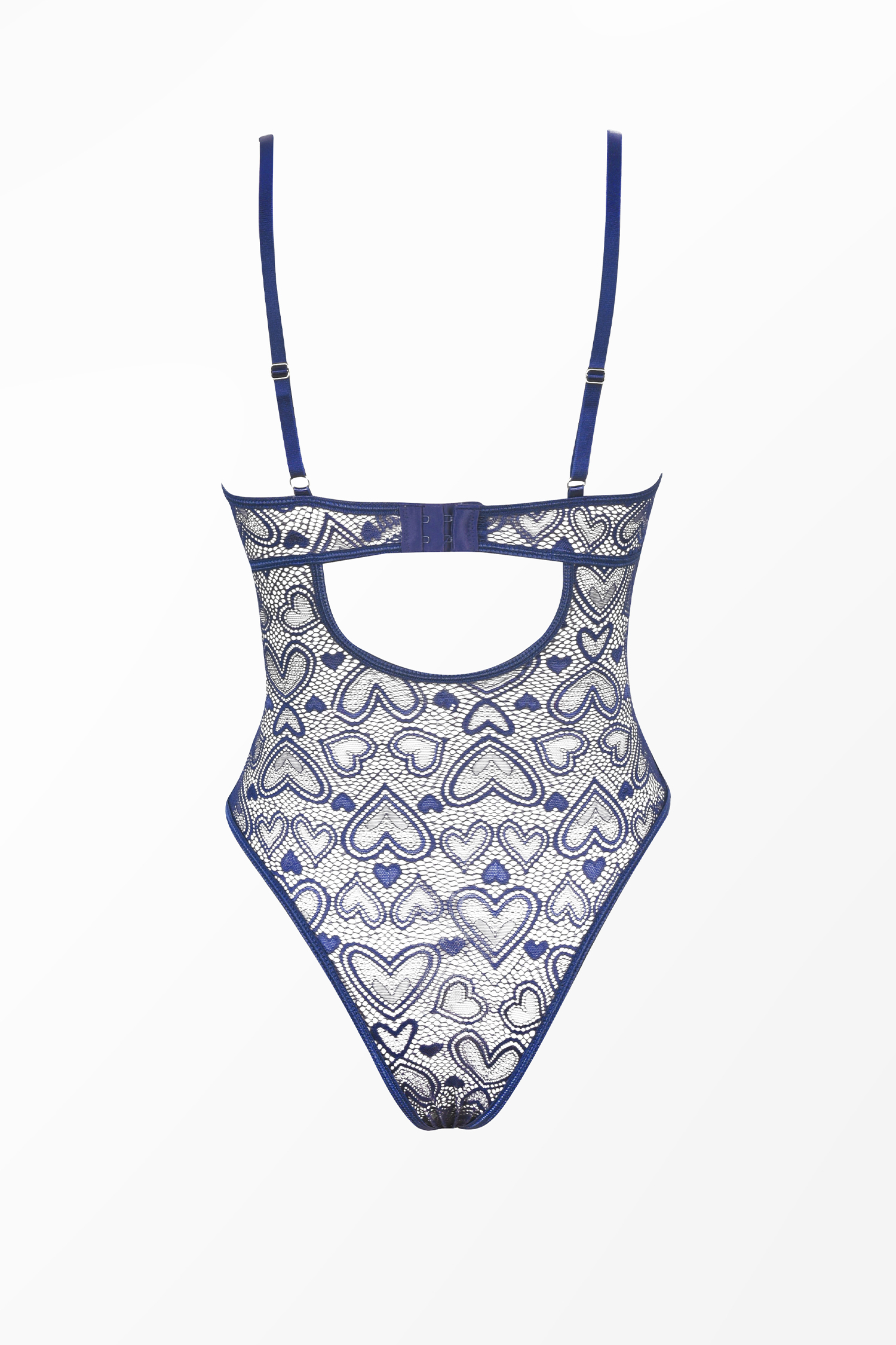 Body de lingerie avec jarretelles en dentelle bleue