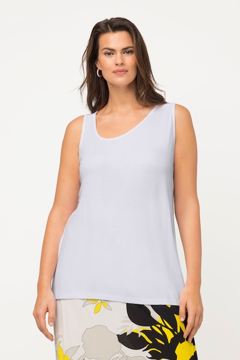 Top, Classic, asymmetrischer V-Ausschnitt, ärmellos