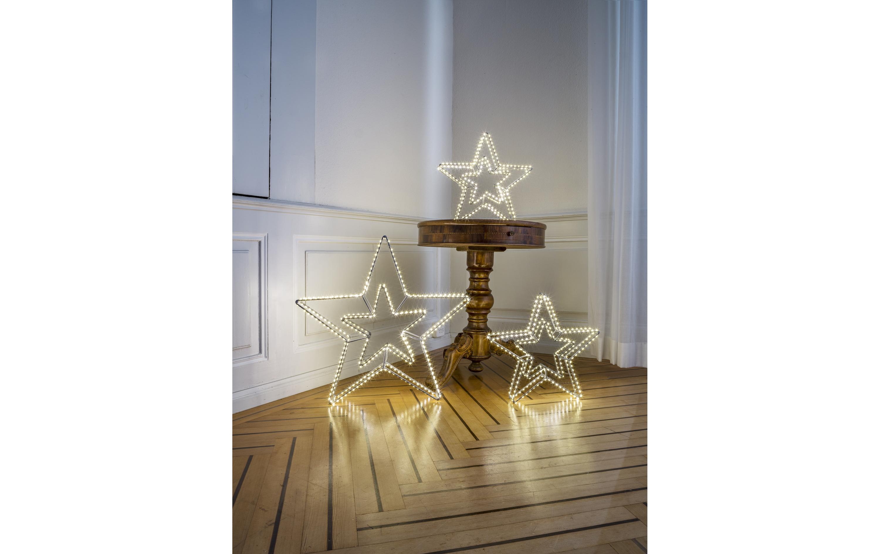 3D LED Stern Doppelt Argento 420 LED, Ø 58 cmLED Weihnachtsdekoration für den Innen- und Aussenbereich