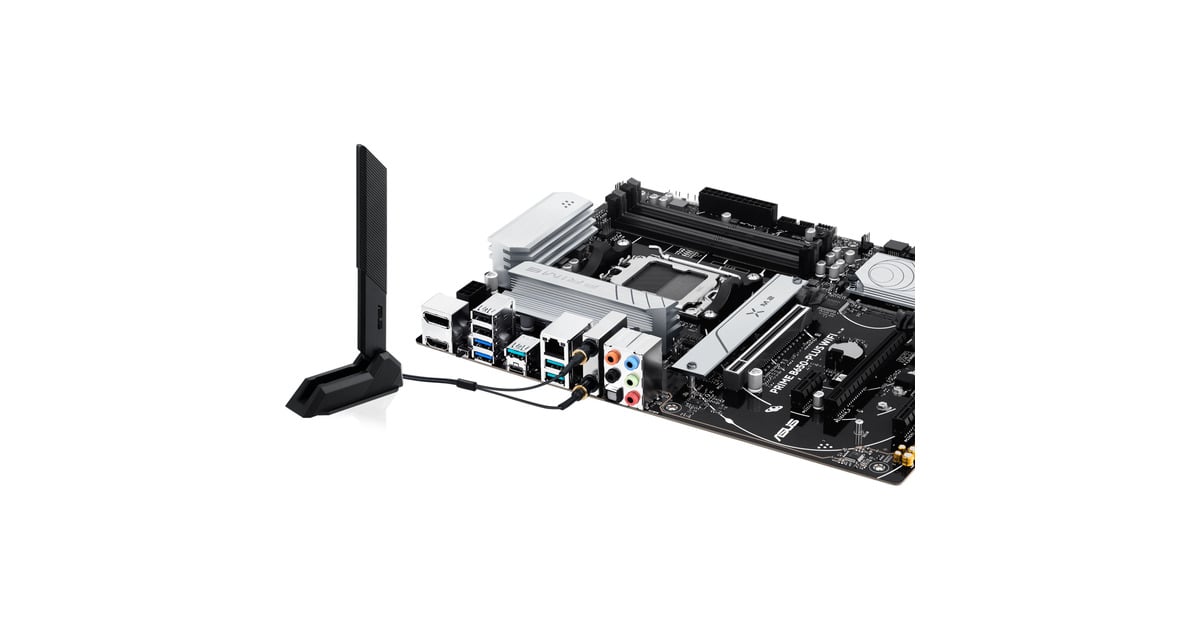 ASUSPRIME B650-PLUS WIFI socket AM5 moederbord  (Zwart/zilver, RAID, 2.5Gb-LAN, Wi-Fi 6E, BT 5.3, Sound, ATX)