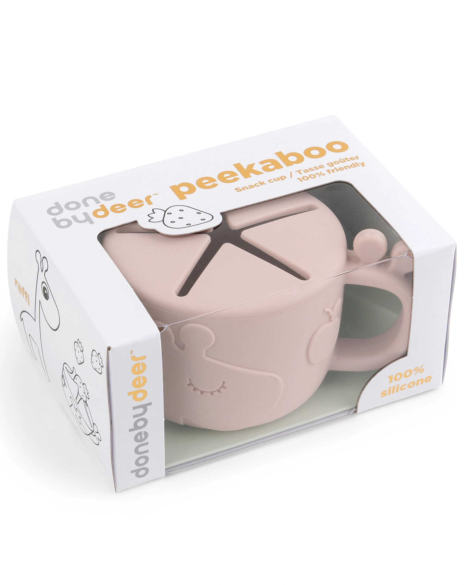 Silikon-Snackbecher PEEKABOO - RAFFI in rosa