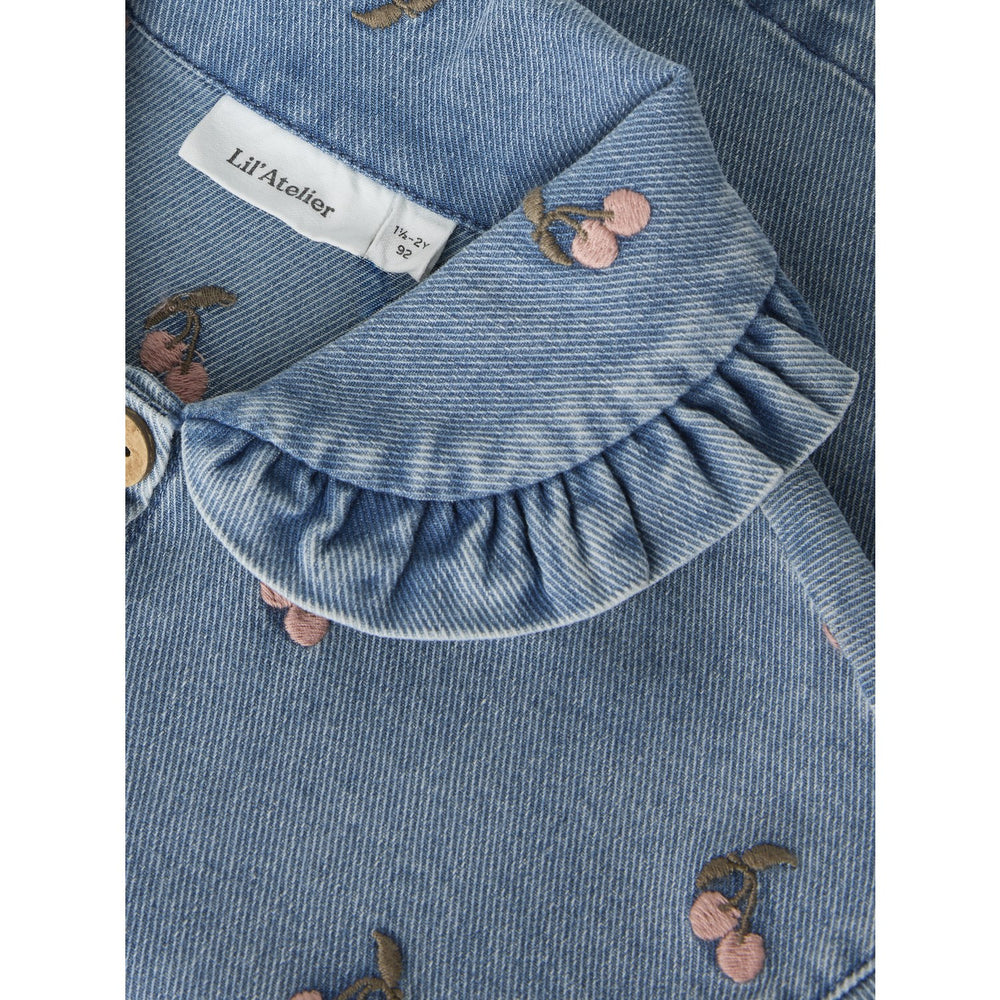 Køb Lil'Atelier Medium Blue Denim Cherry Nmfdeva Loose Dnm Emb Jakke 2024-Es Lil