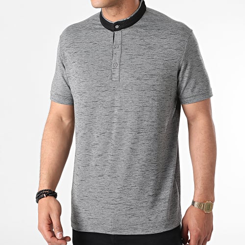 Polo Manches Courtes TLP-7428 Gris Anthracite Chiné