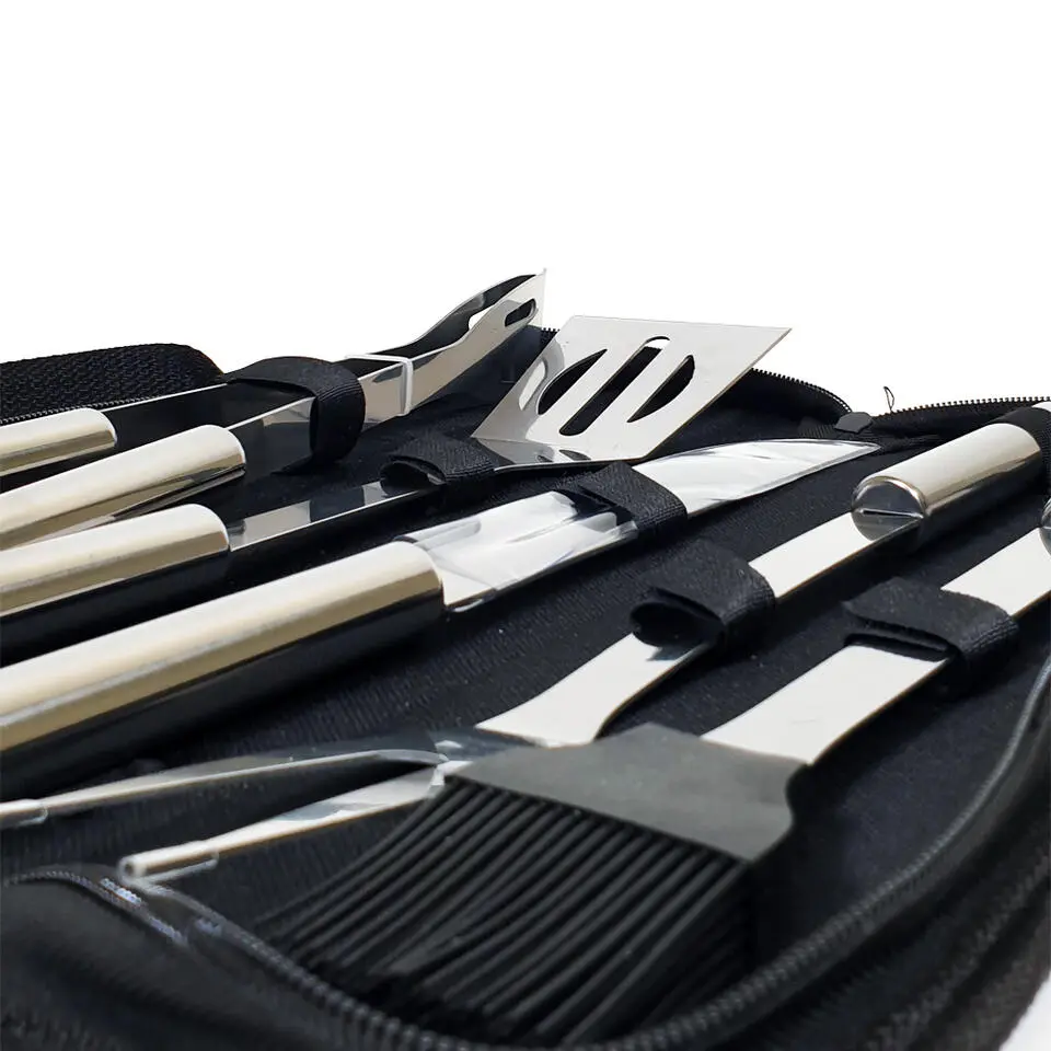 Krumble BBQ set 5-delig in opbergtas RVS