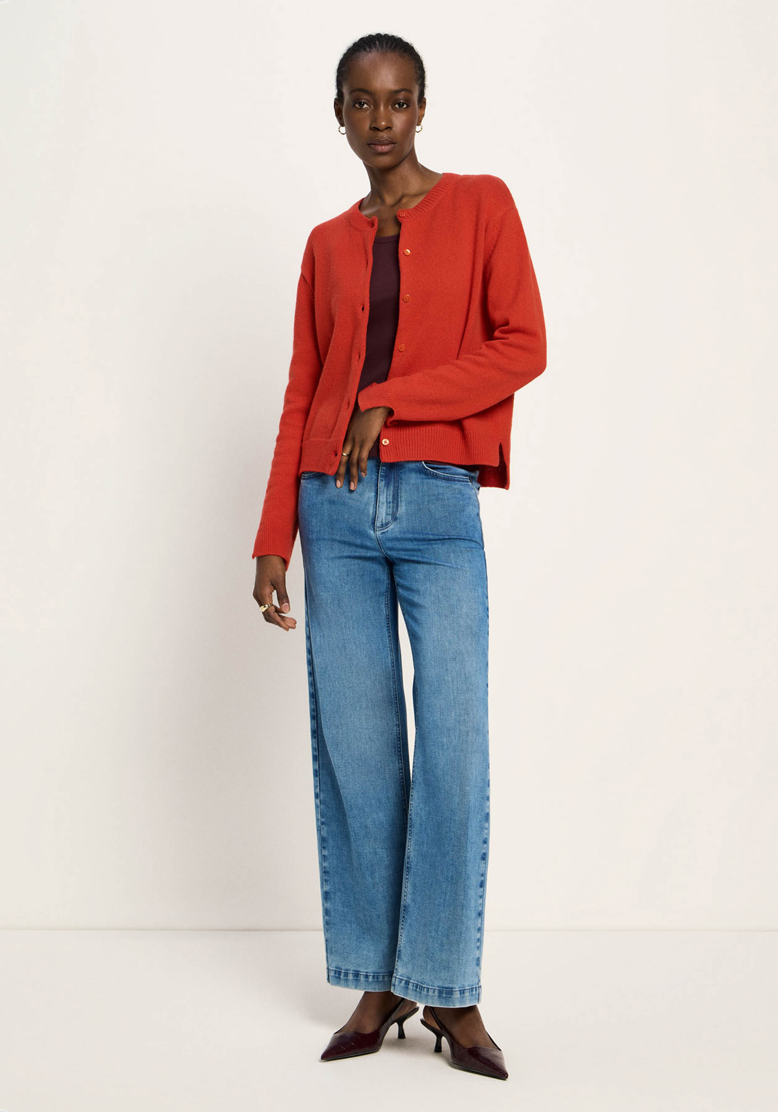 Lanius Boxy Strickjacke Red Alert