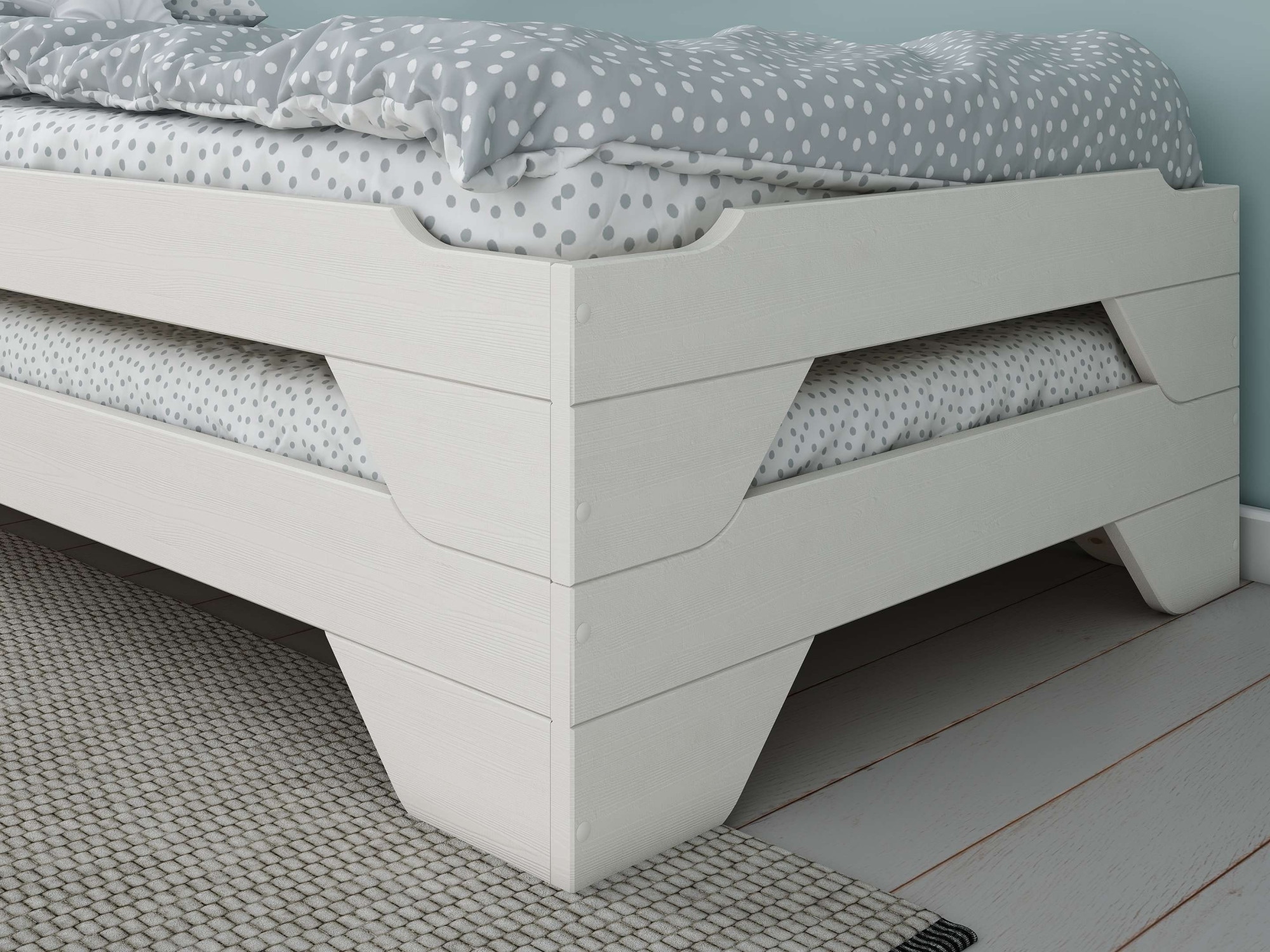 Home affaire Massivholzbett »Melwine, Stapelbett, platzsparend, modern« 1 Bett,  inklusive Lattenrost, platzsparend und ideal für Besuch!
