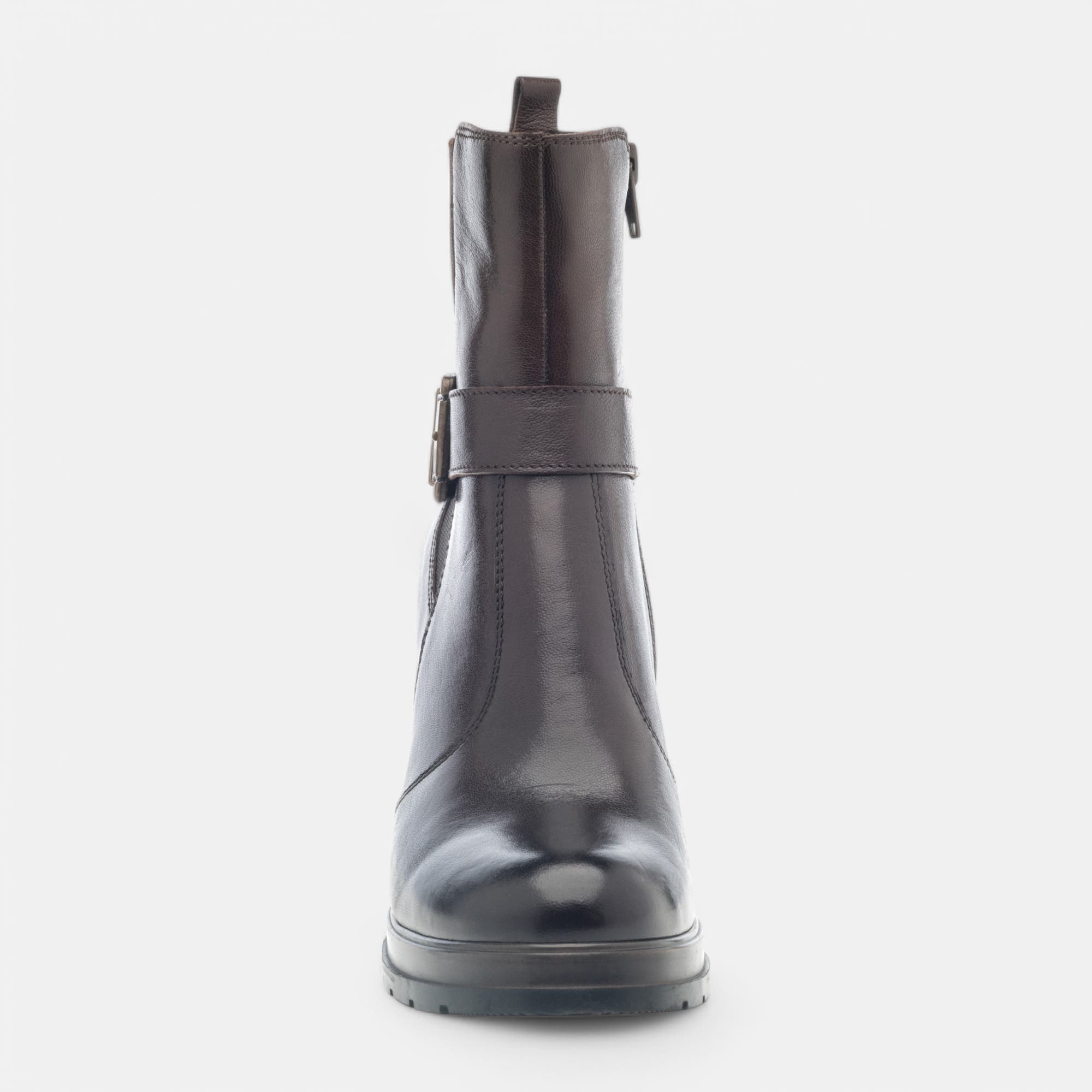 Bottines à talon Femme en cuir marron