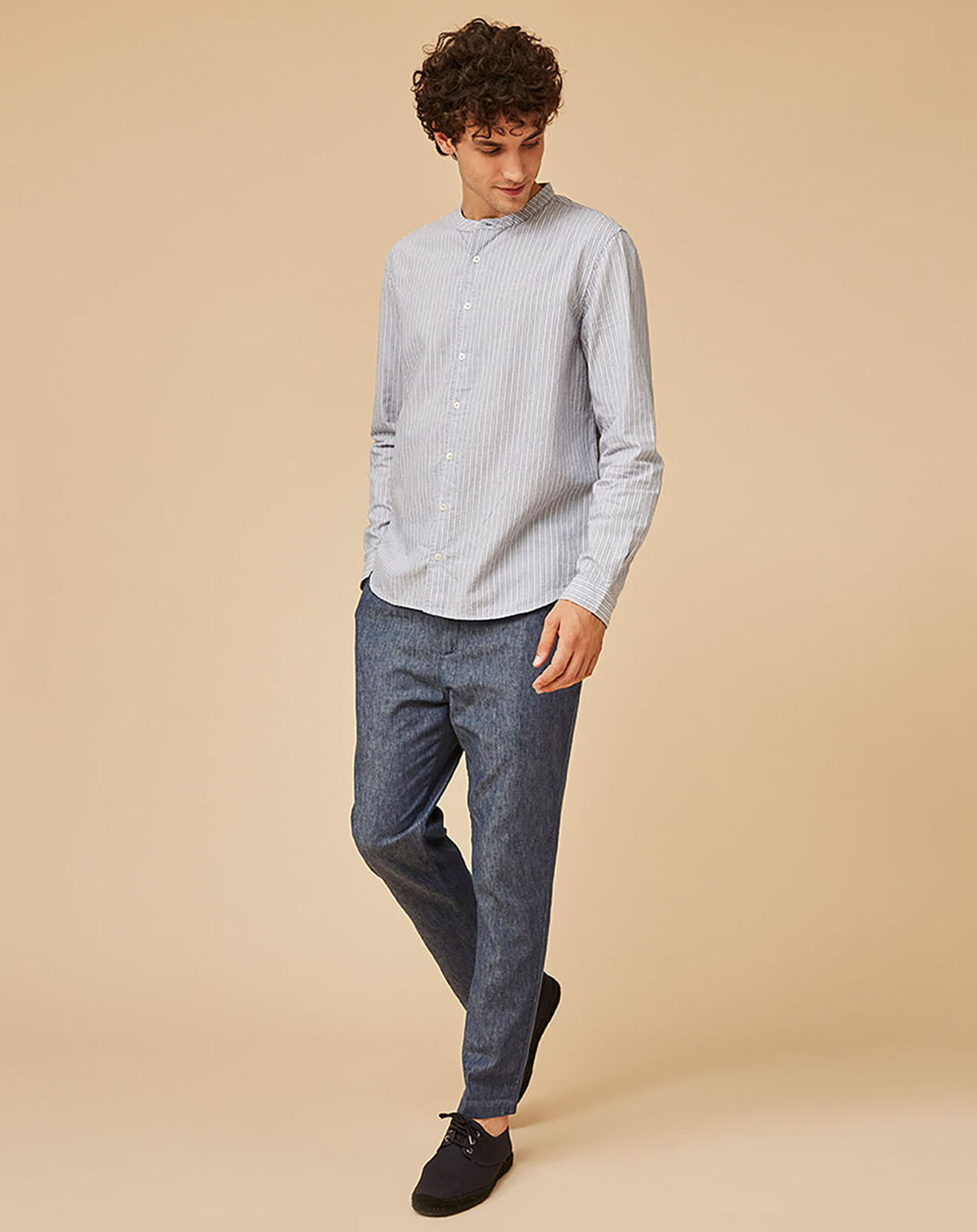 Harris Wilson Chemise Regular Fit Badi rayée blanc/bleu